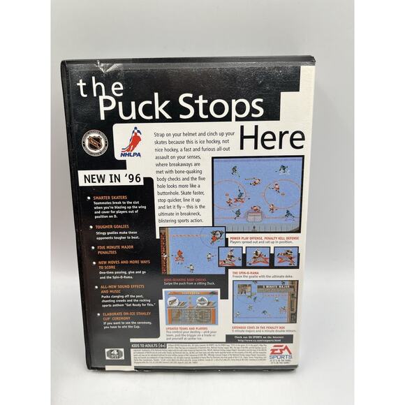 NHL Hockey 96 (Sega Genesis, 1995) Complete ~ Tested & Working - Picture 2 of 9
